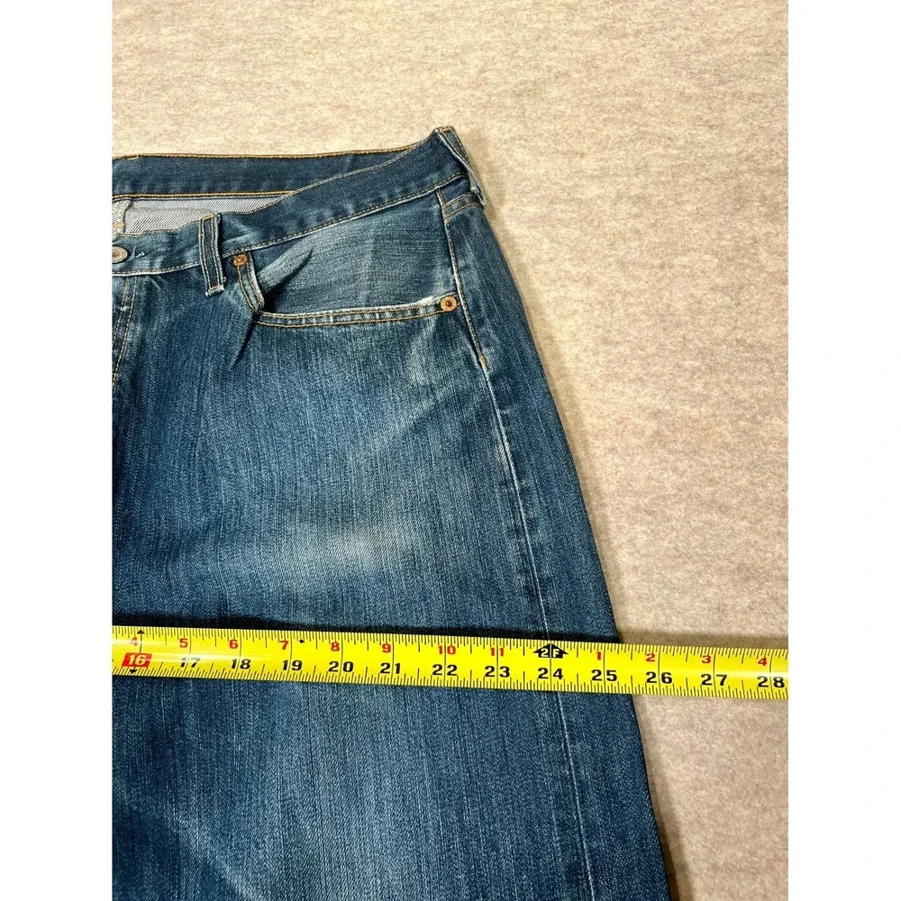 Levis 501 Original Fit Jeans Mens 38x34 Blue Denim‎ Mid Rise Cotton Medium Wash
